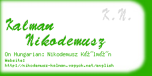 kalman nikodemusz business card